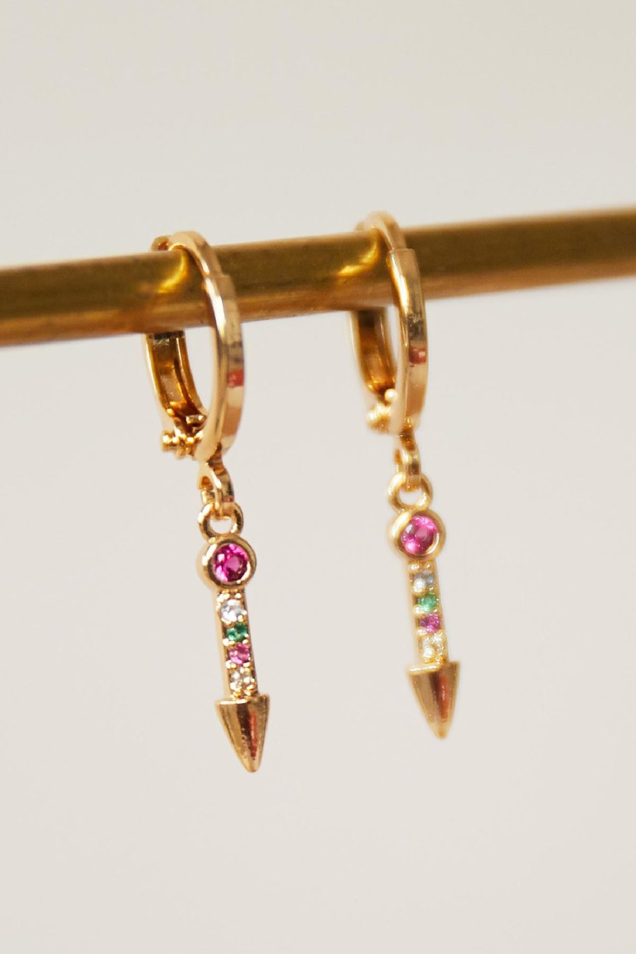 Oorbellen Zirconia Arrow  Goud kleur Koper Afbeelding5
